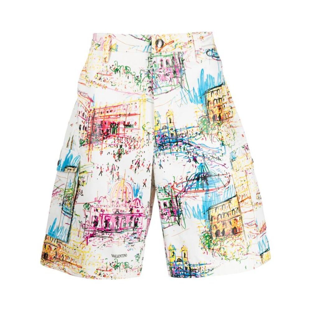 Valentino Garavani Roman Sketches-Print Bermuda Shorts